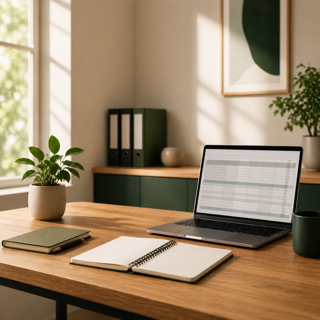 Professional bookkeeping workspace